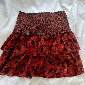 ZARA | RED | Floral & Flirty Skirt